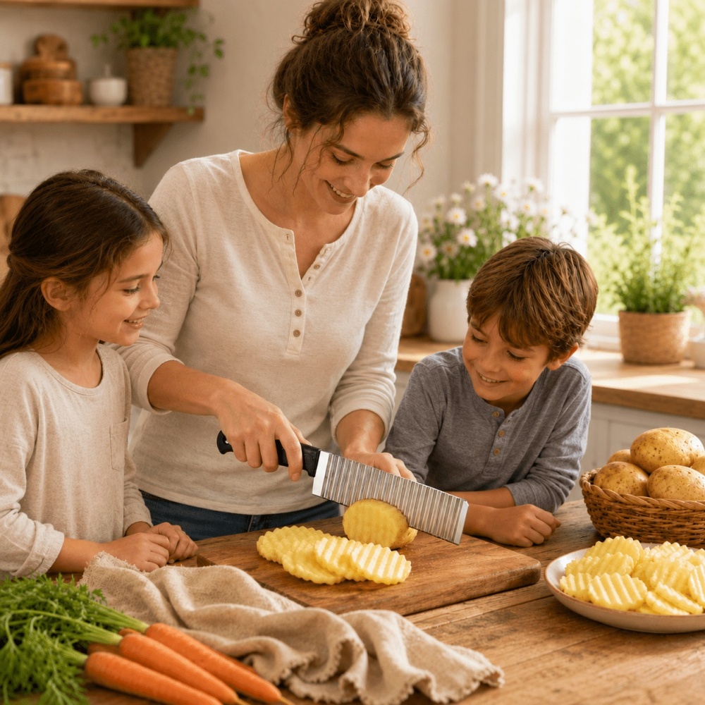 Nierdzewny falisty nóż do fryt – Kitchen Gadgets Vegetable Chopper recenzja i cena