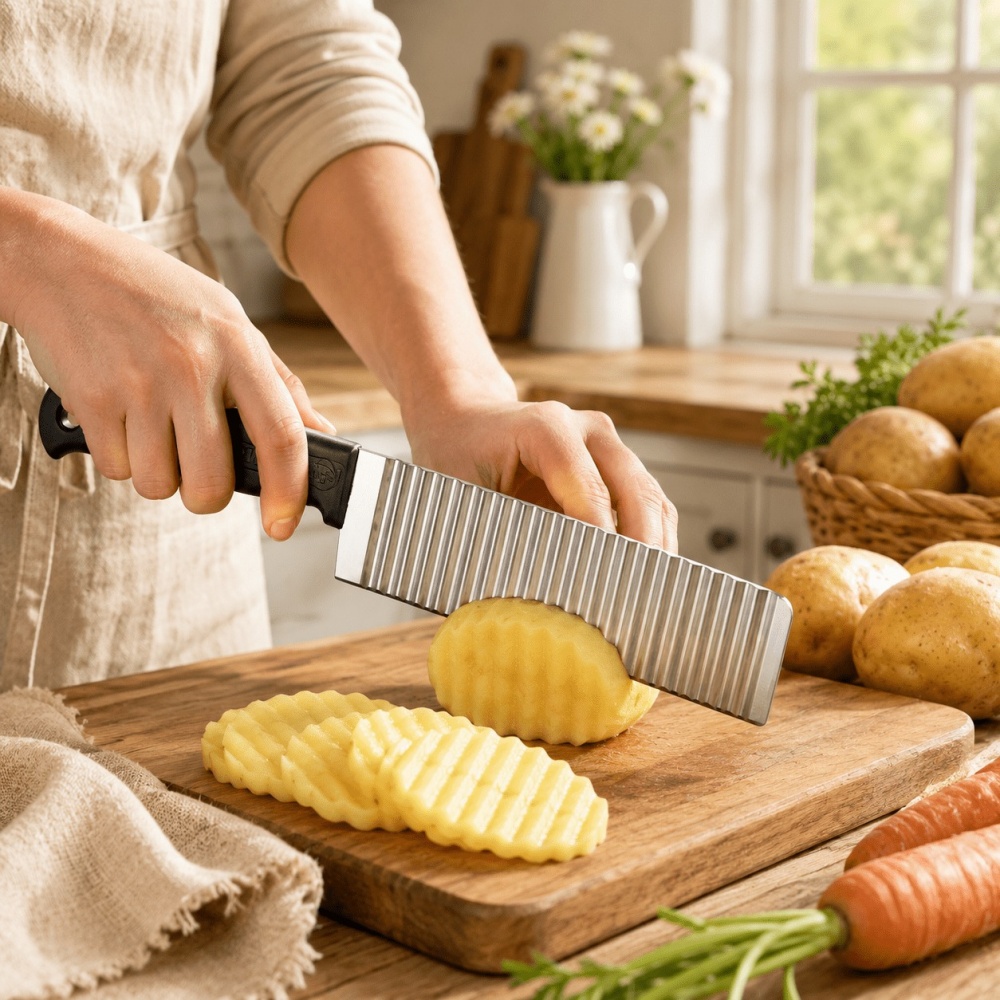 Nierdzewny falisty nóż do fryt – Kitchen Gadgets Vegetable Chopper recenzja i cena